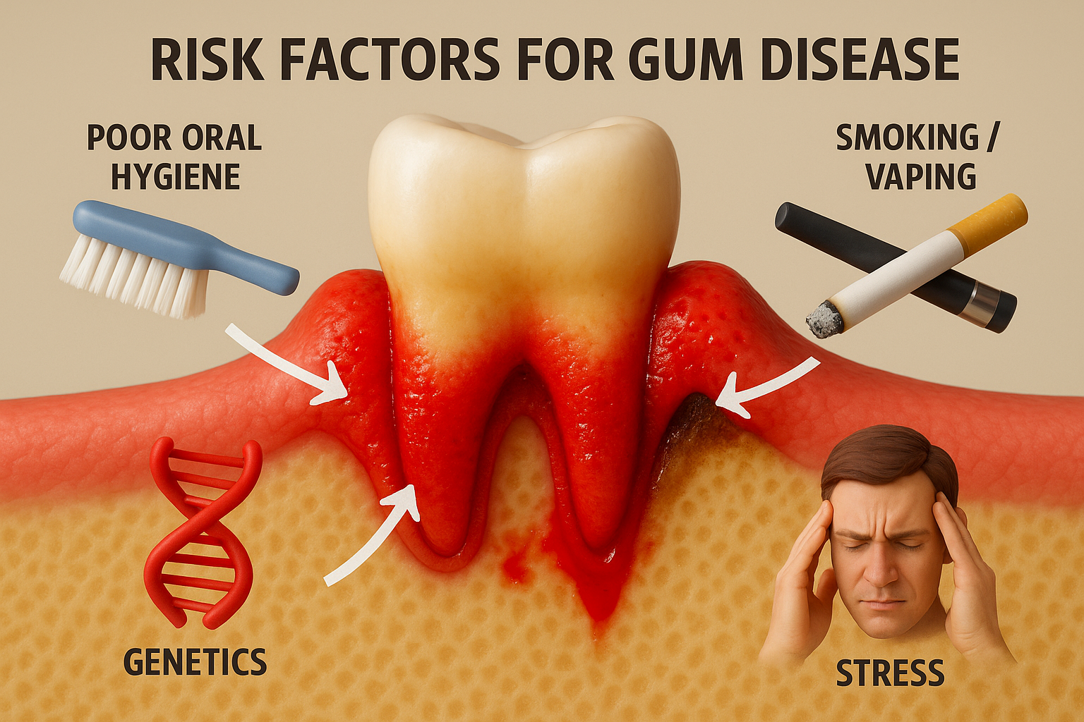 Visual representation of gum disease risk factors